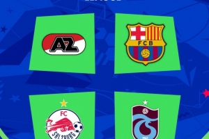 青年欧冠半决赛对阵：阿尔克马尔vs巴萨，萨尔茨堡vs特拉布宗体育